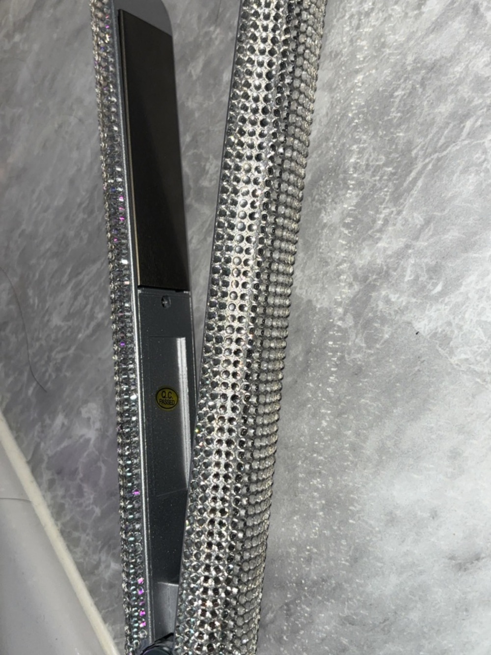 Crystal Rhinestone Hair Straightener - Silver Sparkle